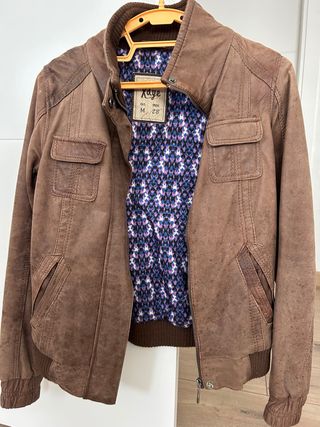 Cazadora de piel Kaye marrón talla M