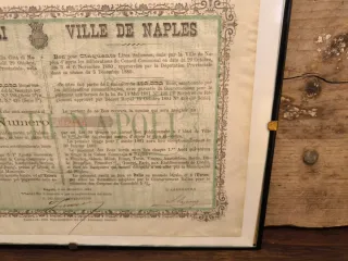 Cuadro Bono Título Deuda Histórico Nápoles 1880