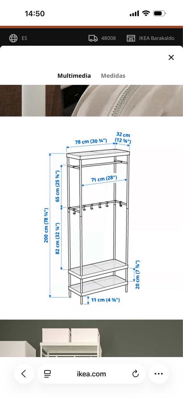 Perchero Metálico Blanco IKEA