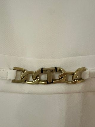 Tubino TwinSet bianco nuovo con dettaglio gioiello