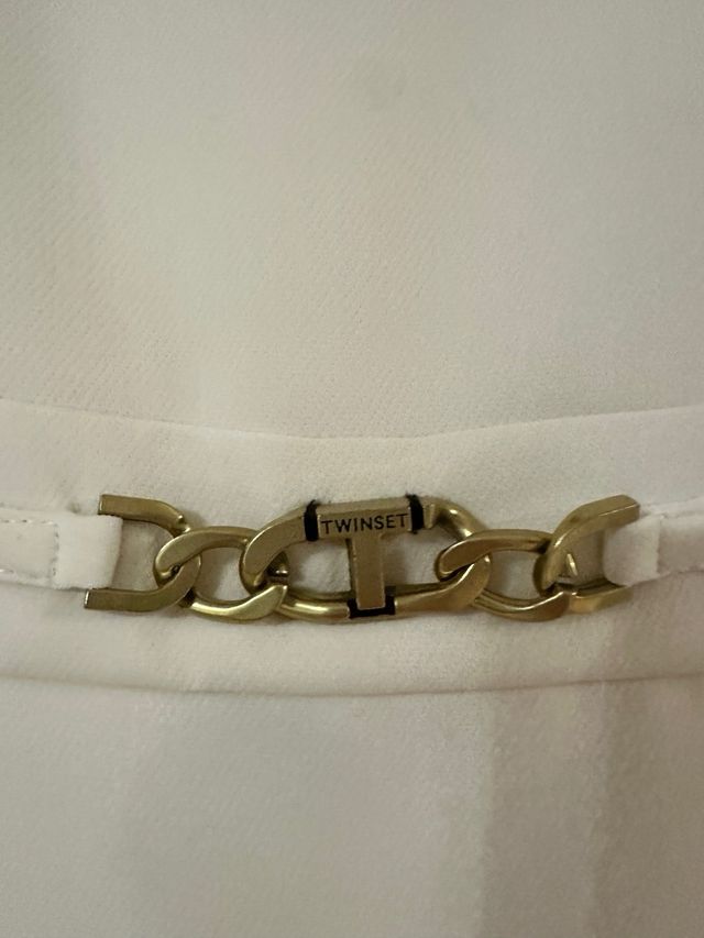 Tubino TwinSet bianco nuovo con dettaglio gioiello