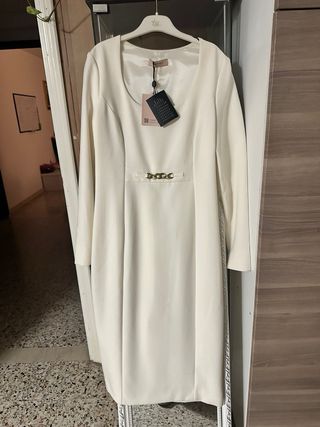 Tubino TwinSet bianco nuovo con dettaglio gioiello