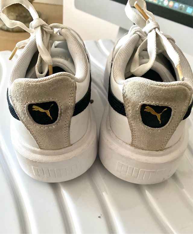 Puma Preciosas Zapatillas Piel Blancas Talla 35.5