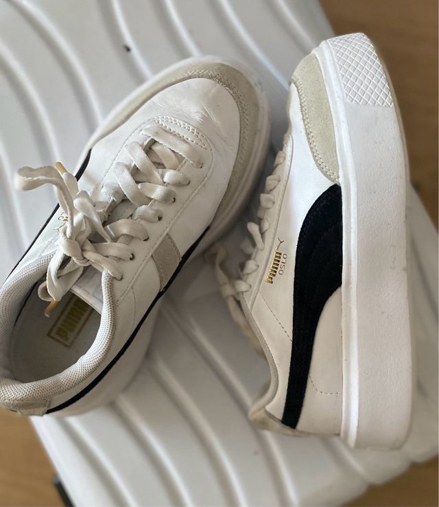 Puma Preciosas Zapatillas Piel Blancas Talla 35.5