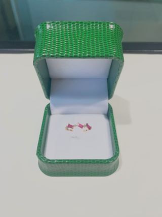 Anillo Oro 18K Rosa Rubí Circonitas