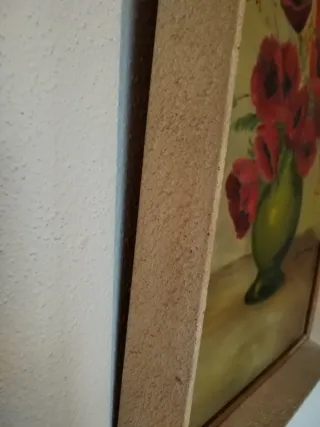 Quadro Pintura a Óleo Flores Vermelhas