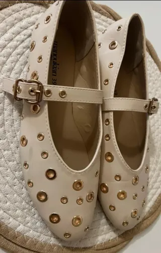 Manoletinas Maoukian Beige Talla 39