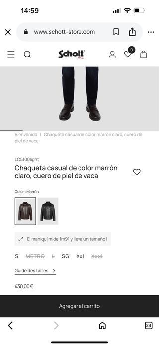 Chaqueta Cuero Schott LC5100 Marrón