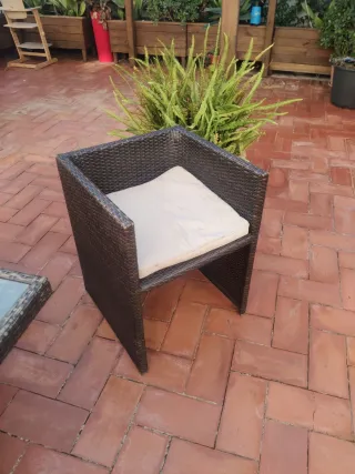 Mesa con 4 sillas Terraza Rattan