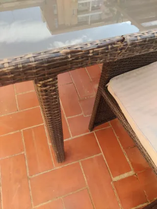 Mesa con 4 sillas Terraza Rattan