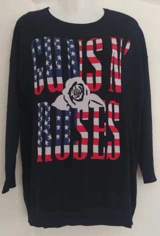 Jersey Guns N' Roses Negro Bershka  T.S