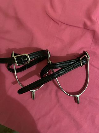 Speroni da cavallo in metallo e pelle