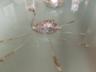 Cigno porta stecchini argento 925