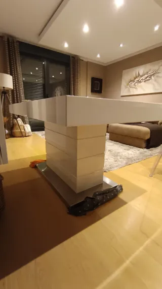 Mesa de comedor moderna blanca EXTENSIBLE