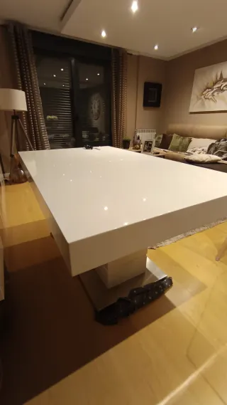 Mesa de comedor moderna blanca EXTENSIBLE