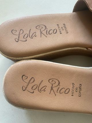 Zuecos Lola Rico Piel Camel Talla 41