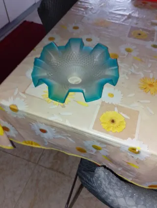 Paralume vintage vetro blu trasparente