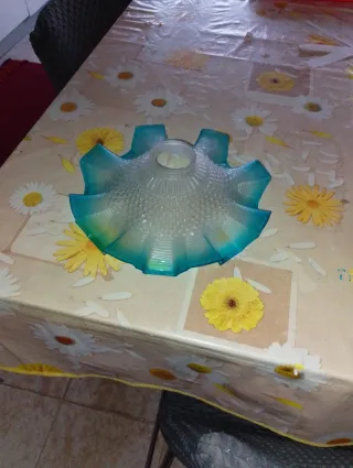 Paralume vintage vetro blu trasparente