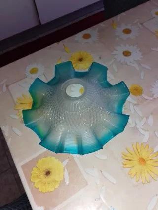 Paralume vintage vetro blu trasparente