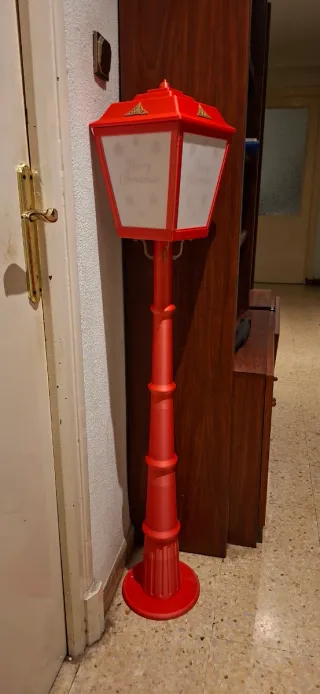 Farola Decorativa Navideña Roja