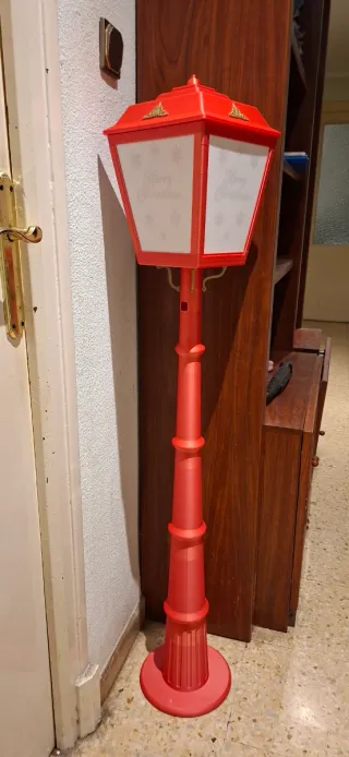 Farola Decorativa Navideña Roja