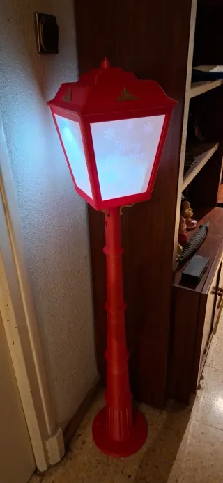 Farola Decorativa Navideña Roja