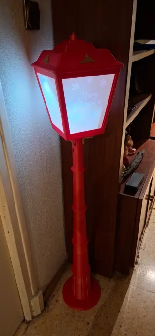 Farola Decorativa Navideña Roja