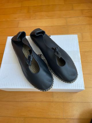 Alpargatas Piel Negra Talla 39