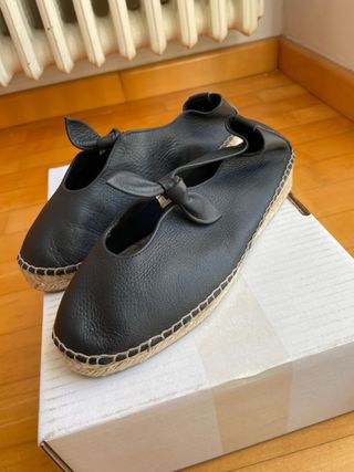 Alpargatas Piel Negra Talla 39