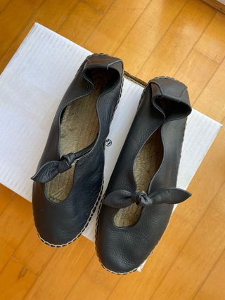 Alpargatas Piel Negra Talla 39