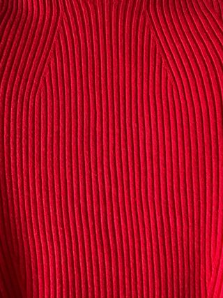 Vintage red jumper top long sleeve ribbed fabric
