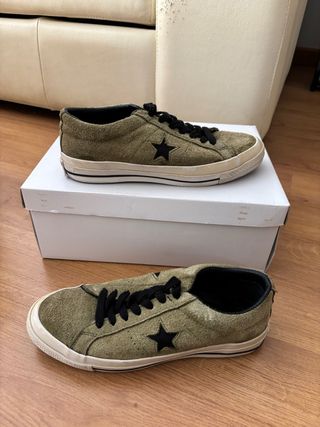 Converse One Star Talla 41 Verde/Negro
