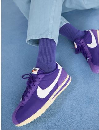 Nike Cortez Morado Blanco