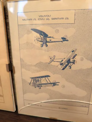 Cuadernillo cuadro antiguo escuela Italia 1920