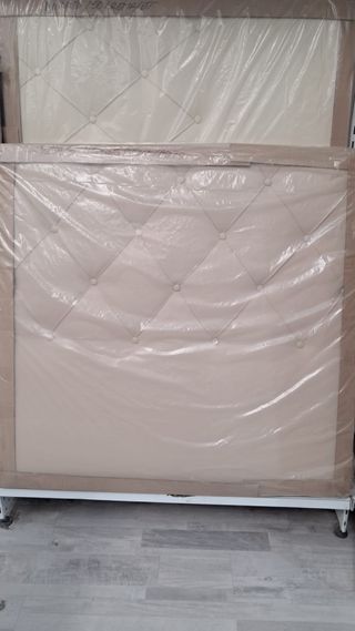 Cabezal Beige/Blanco Tapizado