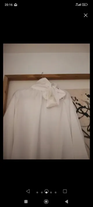 Camisa blanca lazo mujer