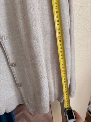 Conjunto cárdigan y camiseta lana beige