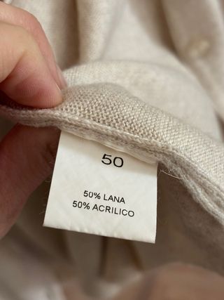 Conjunto cárdigan y camiseta lana beige