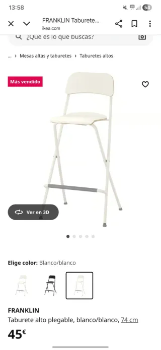 2 Sillas Plegables IKEA Franklin Blancas