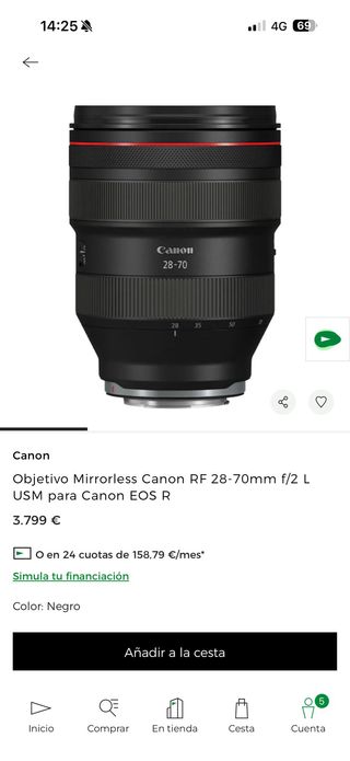Objetivo Canon RF 28-70mm f/2 L USM EOS R