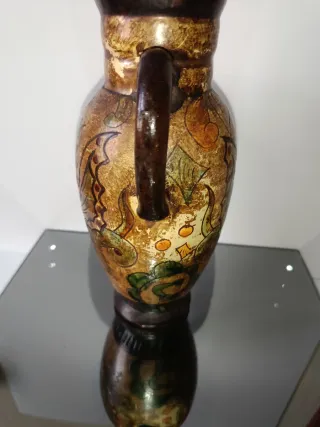 Brocca ceramica vintage decorata drago