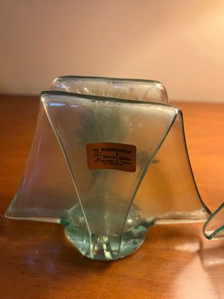 Coppia di portatovaglioli in vetro