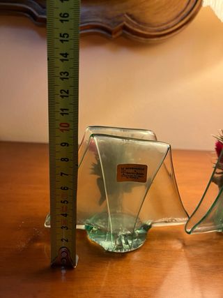 Coppia di portatovaglioli in vetro