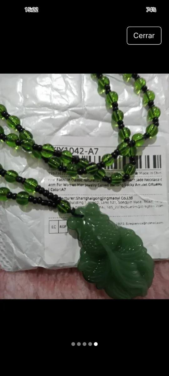 Collar de pez Jade Abundancia Prosperidad