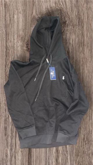 Felpa Ralph Lauren Nera logo bianco