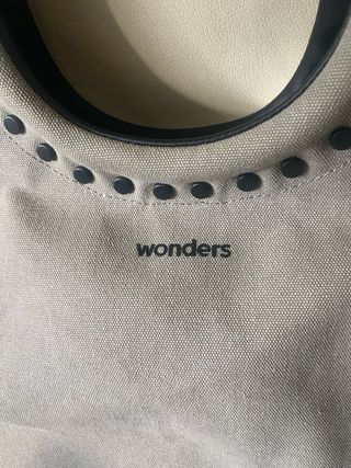Bolso loneta Wonders beige y negro