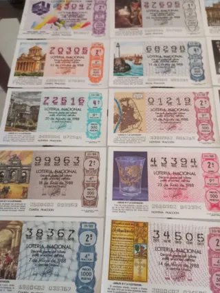 Lote 50 Loterías Nacionales 1988 ( VER FOTOS)