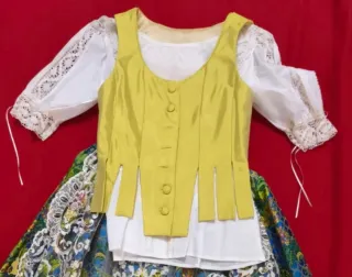 Corpiño y Camisa Fallera Verde y Blanco