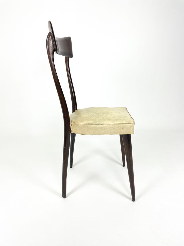 Set 6 sedie vintage tessuto e legno