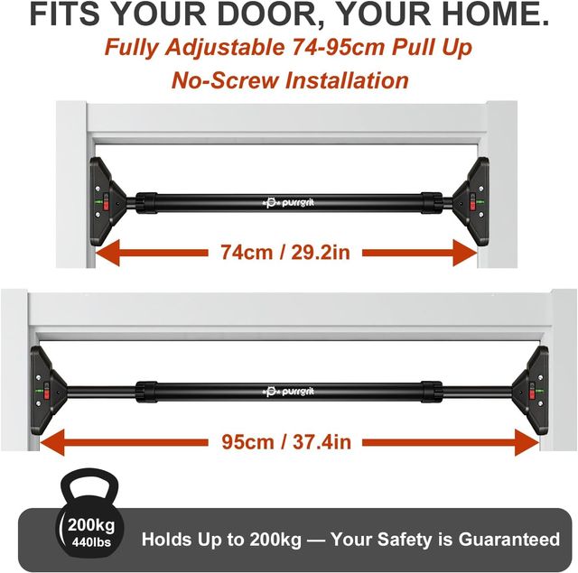 Barra de Dominadas Ajustable 200KG